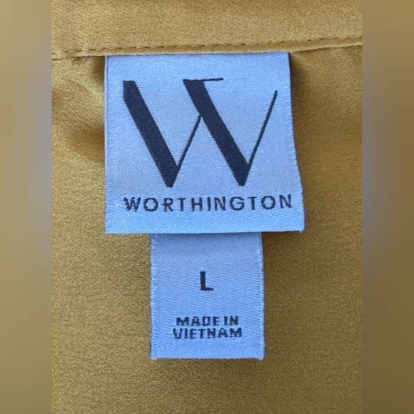 Worthington yellow long sleeved dress size Large EUC - Picture 8 of 8